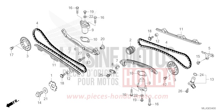 CHAINE A CAMES/TENDEUR de Gold Wing PEARL DEEP MUD GRAY (NHC47) 2026